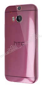Dafoni Aircraft HTC One M8 Ultra nce effaf Pembe Silikon Klf
