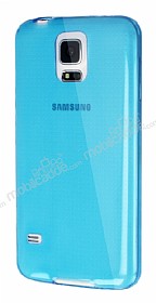 Dafoni Aircraft Samsung i9600 Galaxy S5 Ultra nce effaf Mavi Silikon Klf