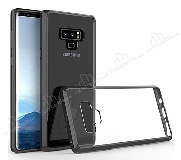 Dafoni Black Hybrid Samsung Galaxy Note 9 Siyah Kenarl Ultra Koruma Klf