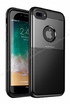 Dafoni Business Shield iPhone 7 Plus / 8 Plus Siyah Silikon Klf