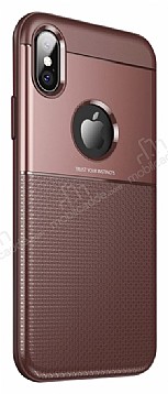 Dafoni Business Shield iPhone X / XS Kahverengi Silikon Klf