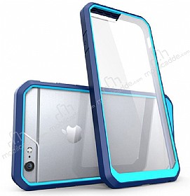 Dafoni Color Side iPhone 6 / 6S Kristal Mavi Klf
