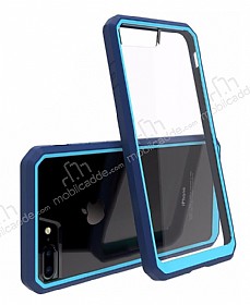 Dafoni Color Side iPhone 7 Plus / 8 Plus Kristal Mavi Klf