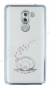 Dafoni Crystal Dream Huawei GR5 2017 Tal nci Silver Kenarl Silikon Klf