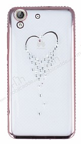 Dafoni Crystal Dream Huawei Y6 ii Tal Kalp Rose Gold Kenarl Silikon Klf
