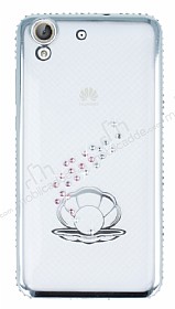 Dafoni Crystal Dream Huawei Y6 ii Tal nci Silver Kenarl Silikon Klf