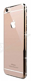 Dafoni Crystal Dream iPhone 6 / 6S Gold Tal Kenarl Silikon Klf