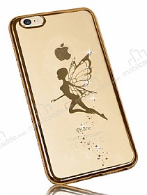 Dafoni Crystal Dream iPhone 7 / 8 Tal Fairy Gold Kenarl Silikon Klf
