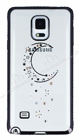 Dafoni Crystal Dream Samsung Galaxy Note 4 Tal Ay Siyah Kenarl Silikon Klf
