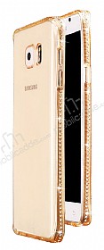 Dafoni Crystal Dream Samsung Galaxy Note 5 Tal Gold Silikon Klf