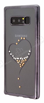 Dafoni Crystal Dream Samsung Galaxy Note 8 Tal Kalp effaf Silikon Klf