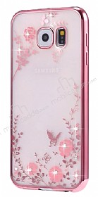 Dafoni Crystal Dream Samsung Galaxy S6 Tal Rose Gold effaf Silikon Klf
