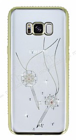 Dafoni Crystal Dream Samsung Galaxy S8 Plus Tal Anahtar Gold Kenarl Silikon Klf