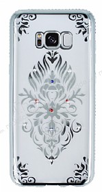 Dafoni Crystal Dream Samsung Galaxy S8 Plus Renkli Tal Silver Silikon Klf