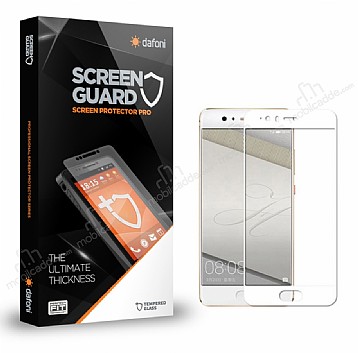 Dafoni Huawei P10 Lite Tempered Glass Premium Full Beyaz Cam Ekran Koruyucu