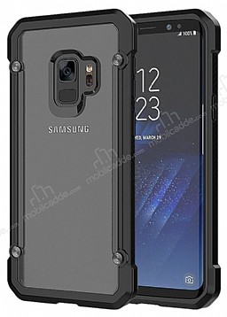 Dafoni Duro Samsung Galaxy S9 Ultra Koruma Siyah Kenarl effaf Klf