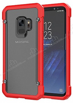 Dafoni Duro Samsung Galaxy S9 Ultra Koruma Krmz Kenarl effaf Klf