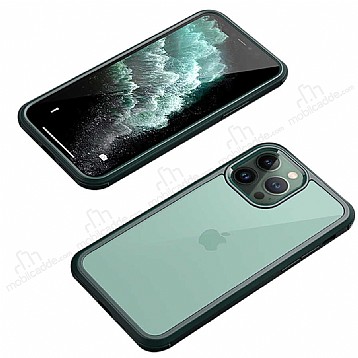Dafoni Extra iPhone 12 Pro 360 Derece Koruma Cam Yeil Klf
