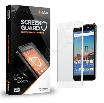 Dafoni General Mobile GM 5 Plus Tempered Glass Premium Full Beyaz Cam Ekran Koruyucu