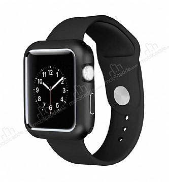 Dafoni Glass Guard Apple Watch Metal Kenarl Siyah Klf 42mm