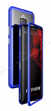 Dafoni Glass Guard Huawei Mate 20 Pro Metal Kenarl Cam Mavi Klf