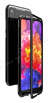 Dafoni Glass Guard Huawei P30 Lite Metal Kenarl Cam Siyah Klf
