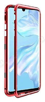 Dafoni Glass Guard Huawei P40 Metal Kenarl Cam Krmz Klf