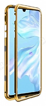 Dafoni Glass Guard iPhone XS Max Metal Kenarl Cam Gold Klf
