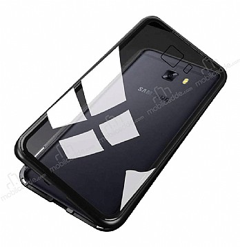 Dafoni Glass Guard Samsung Galaxy C7 Pro Metal Kenarl Cam Siyah Klf