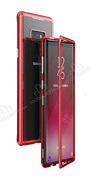 Dafoni Glass Guard Samsung Galaxy Note 9 Metal Kenarl Cam Krmz Klf