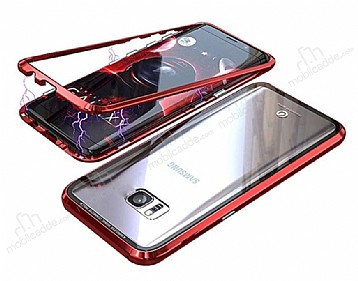 Dafoni Glass Guard Samsung Galaxy S7 Edge Metal Kenarl Cam Krmz Klf