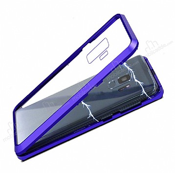 Dafoni Glass Guard Samsung Galaxy S9 Metal Kenarl Cam Lacivert Klf