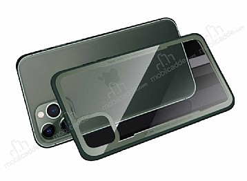 Dafoni Glass Shield iPhone 11 Pro Max Yeil Silikon Kenarl Cam Klf