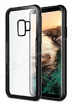 Dafoni Glass Shield Samsung Galaxy A8 Plus 2018 Siyah Silikon Kenarl Cam Klf