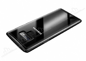 Dafoni Glass Shield Samsung Galaxy Note 9 Silikon Kenarl Cam Siyah Klf