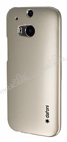 Dafoni HTC One M8 Metallic Thin Gold Rubber Klf
