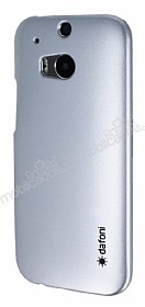 Dafoni HTC One M8 Metallic Thin Silver Rubber Klf