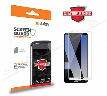 Dafoni Huawei Mate 10 Pro Slim Triple Shield Beyaz Ekran Koruyucu