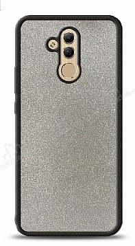 Dafoni Huawei Mate 20 Lite Silikon Kenarl Simli Silver Klf