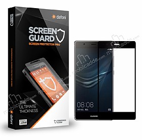 Dafoni Huawei P9 / P9 Lite Tempered Glass Premium Siyah Full Cam Ekran Koruyucu