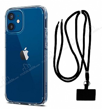 Dafoni Hummer iPhone 12 Mini 5.4 in Siyah Askl Ultra Koruma Klf