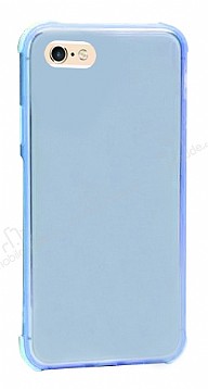 Dafoni Hummer iPhone 6 / 6S Ultra Koruma Silikon Kenarl Mavi Klf