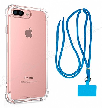 Dafoni Hummer iPhone 7 Plus / 8 Plus Mavi Askl Ultra Koruma Klf