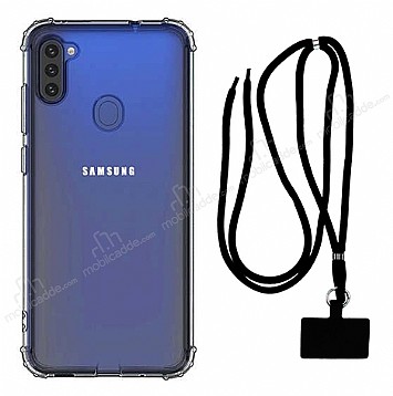 Dafoni Hummer Samsung Galaxy A11 Siyah Askl Ultra Koruma Klf