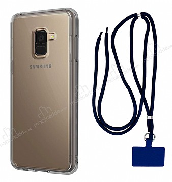 Dafoni Hummer Samsung Galaxy A8 Plus 2018 Lacivert Askl Ultra Koruma Klf