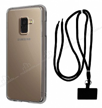 Dafoni Hummer Samsung Galaxy A8 Plus 2018 Siyah Askl Ultra Koruma Klf