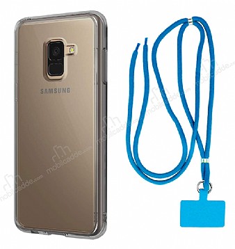 Dafoni Hummer Samsung Galaxy A8 Plus 2018 Mavi Askl Ultra Koruma Klf