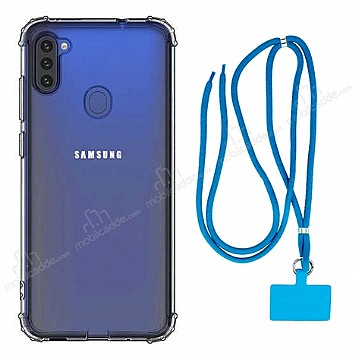 Dafoni Hummer Samsung Galaxy M11 Mavi Askl Ultra Koruma Klf