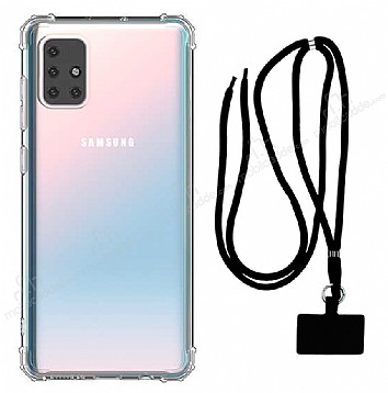 Dafoni Hummer Samsung Galaxy M51 Siyah Askl Ultra Koruma Klf