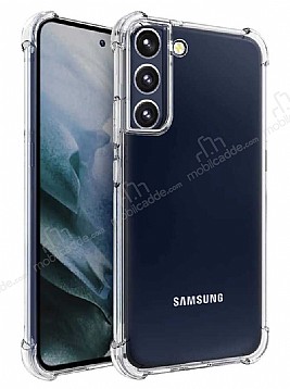 Dafoni Hummer Samsung Galaxy S22 Plus 5G Süper Koruma Kamera Korumalı Silikon Kenarlı Şeffaf Kılıf